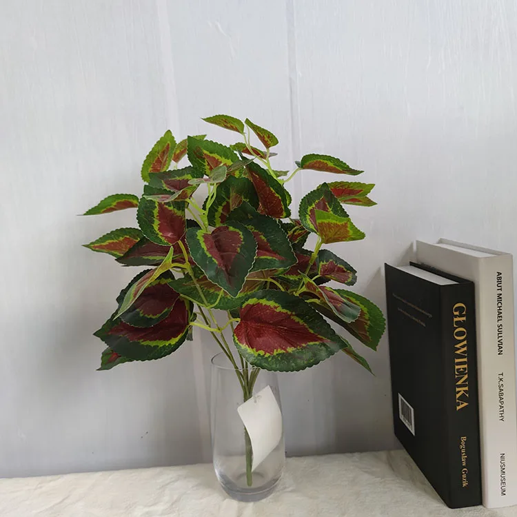 Leaf Faux Plant Wholesale Red Perilla Artificial Branch