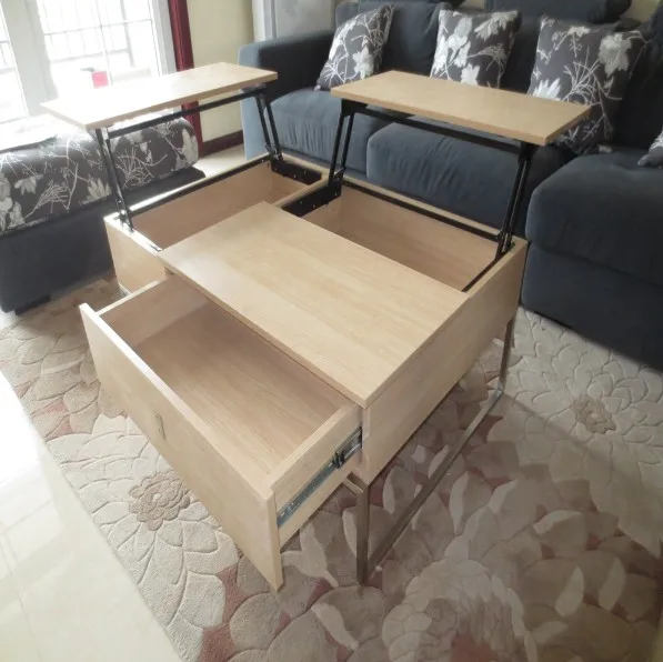 Extendable Fitting Furniture Modern Design with Sofe Lock Transformable Coffee Table with Adjustable Top Lifting Frame Mechanism