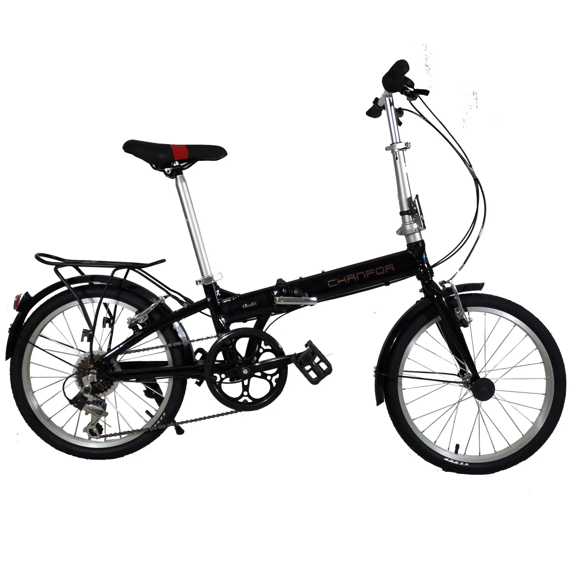 Light weight 20 inch aluminum dual V brake bike folding bike with luggage and mudguard