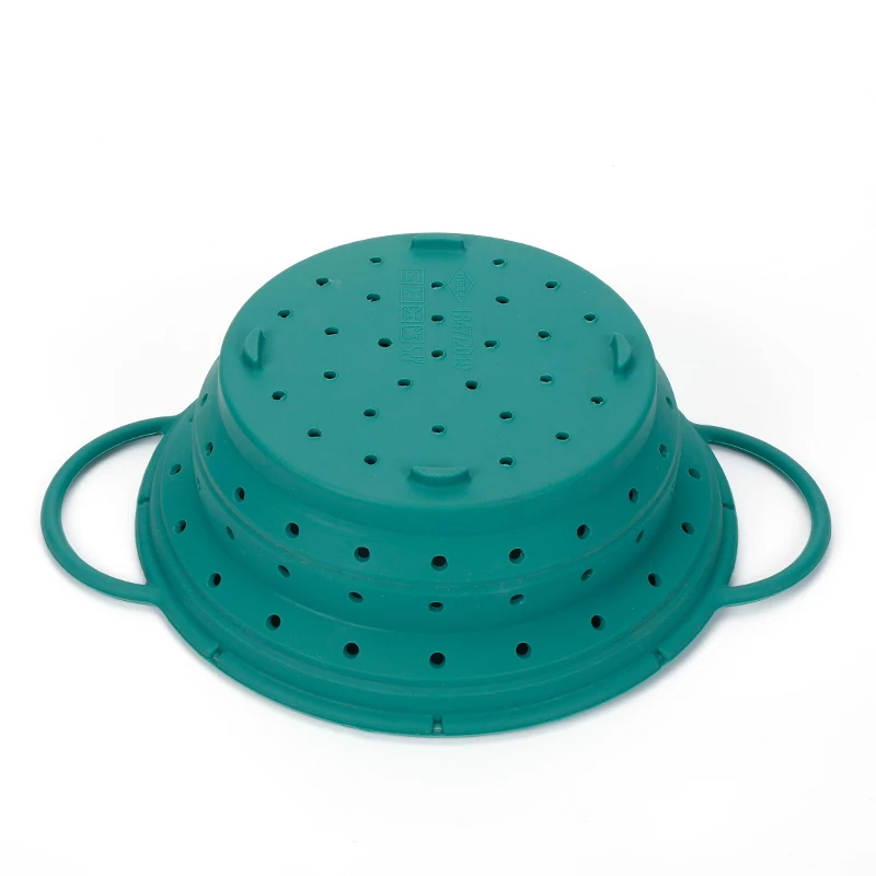 high-quality Silicone Foldable Filter Strainer Round Collapsible Colander Kitchen Plastic Fruit Vegetable Washing Drain Basket