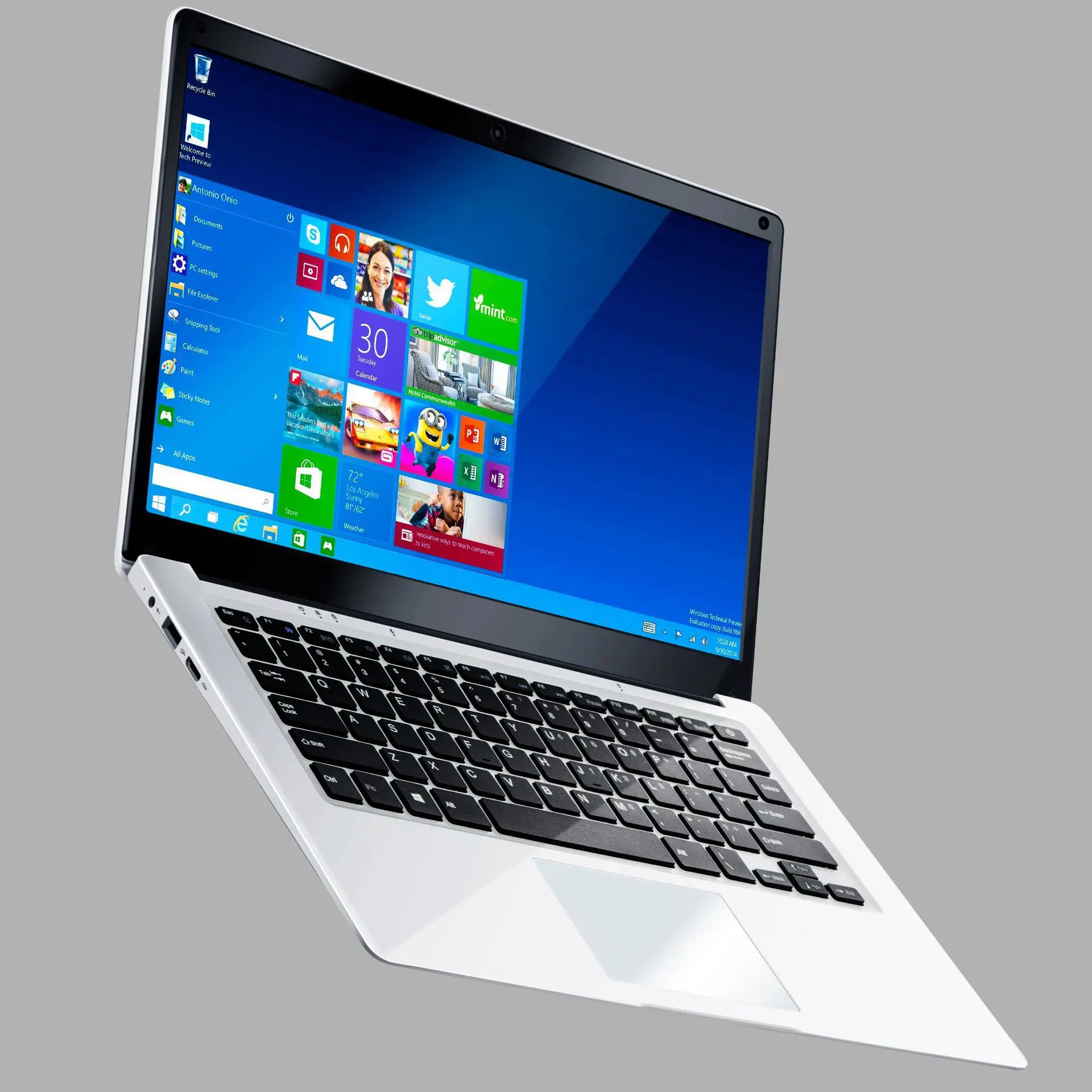 Ноутбук 2021 14 1 дюйма 4 ГБ белый ноутбук камера USB синий OEM / ODM Wifi статус Windows компьютер