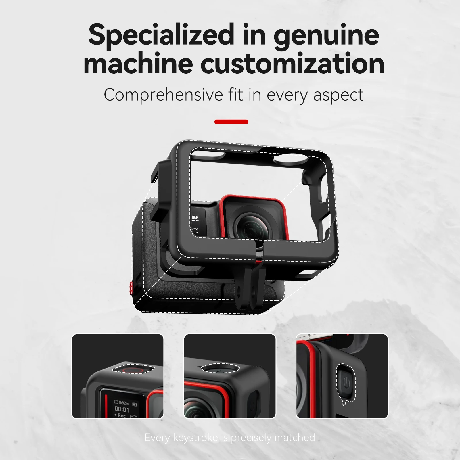 Telesin action camera accessories with Cold shoe interface plastic frame protective case for insta360 ACE cameras