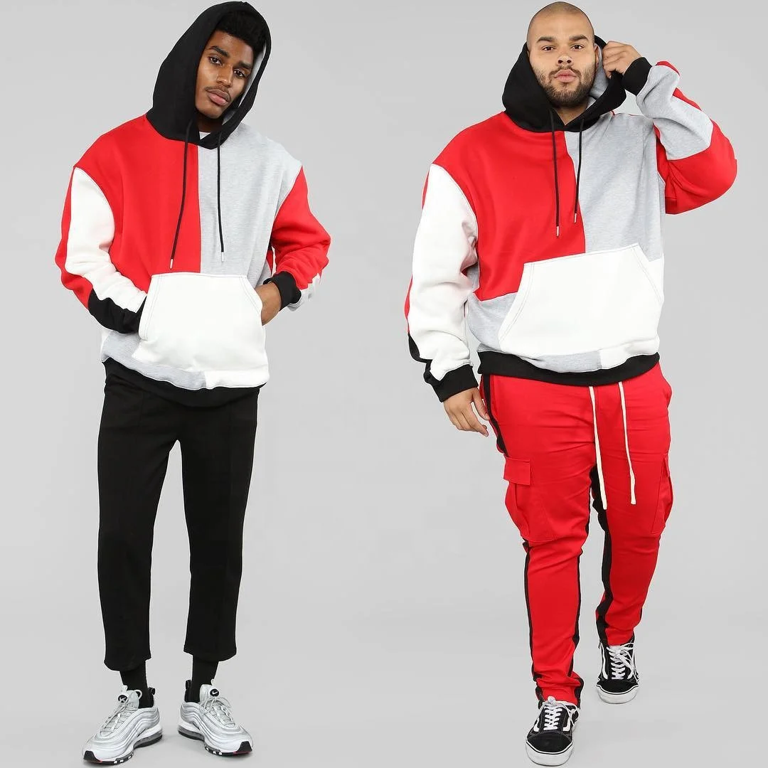 
DLL111 Hot sale pullover men new multicolor patchwork loose sweater street fashion 2020 mens hoodies 