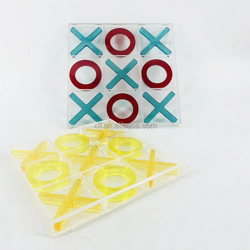 Factory wholesales tic tac  toe game set customize acrylic X and O game set Eco-friendly acrylic game set