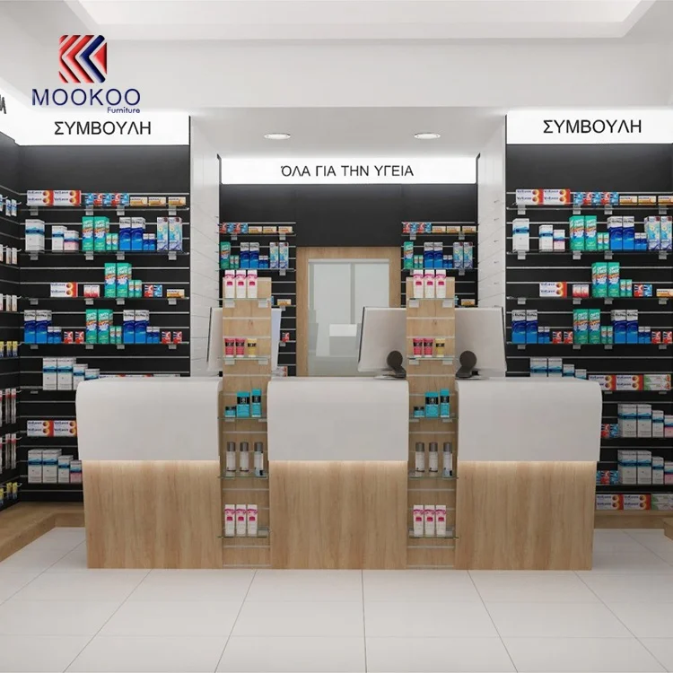 Factory Supplier Pharmacy Shop Layout Design Picture Customized Drug Store Interior Display Furniture