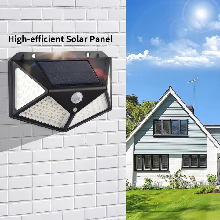 100LED Outdoor Backyard Garden Stair Waterproof Solar Power Lighting Wall Lamp Motion Sensor Led Solar Light