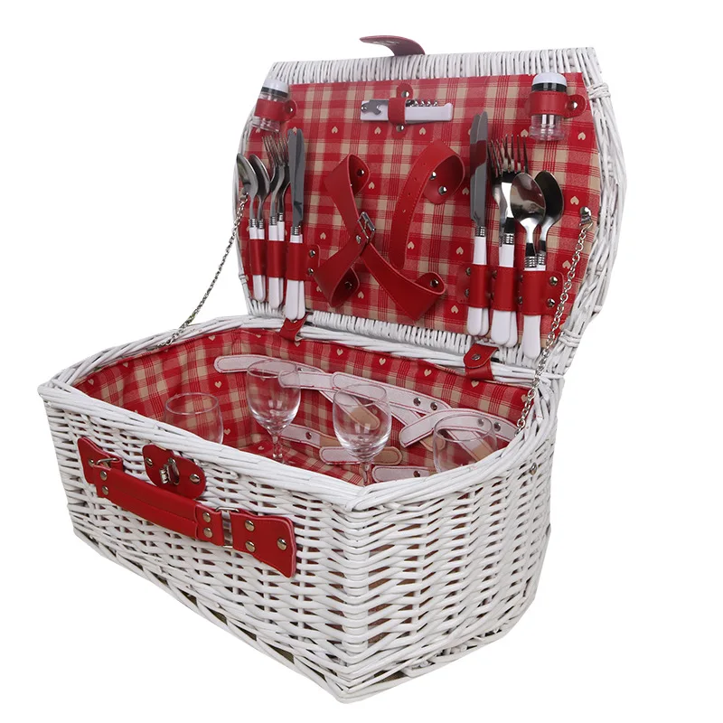 Товары от производителя Дешевые Прямоугольные плетеные корзины из ротанга корзины для пикника пустые корзины для пикника на продажу кухонная еда Роскошная летняя