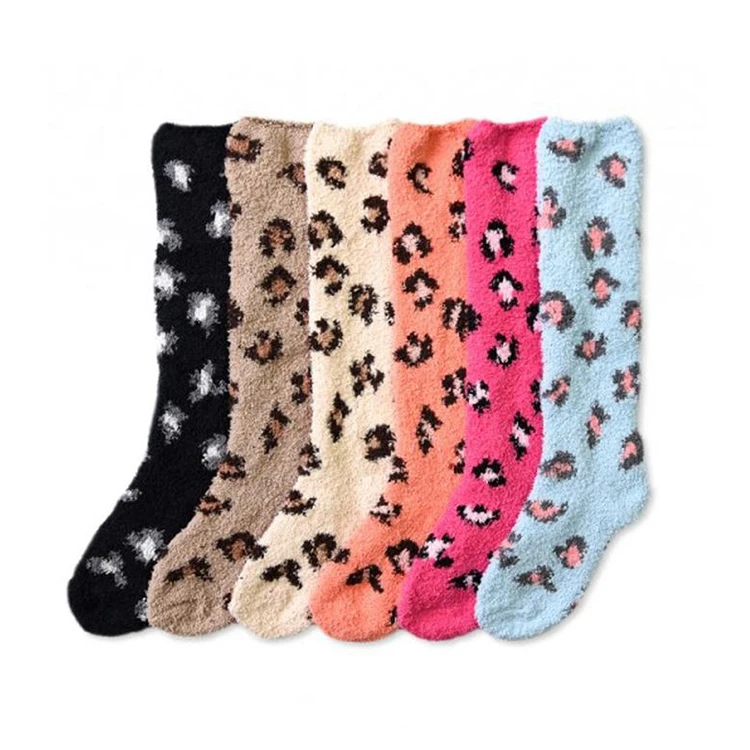 JL-A742 fuzzy knee high socks long fuzzy socks
