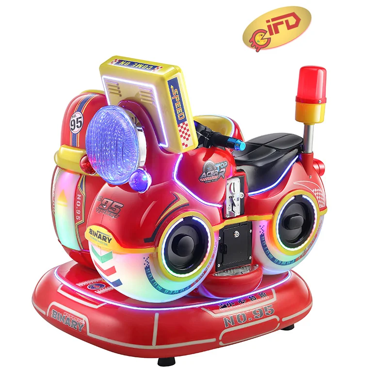 Amusement park kiddie rides supplies coin operated Didi Double Motorcycle arcade game super bike racing car game machine