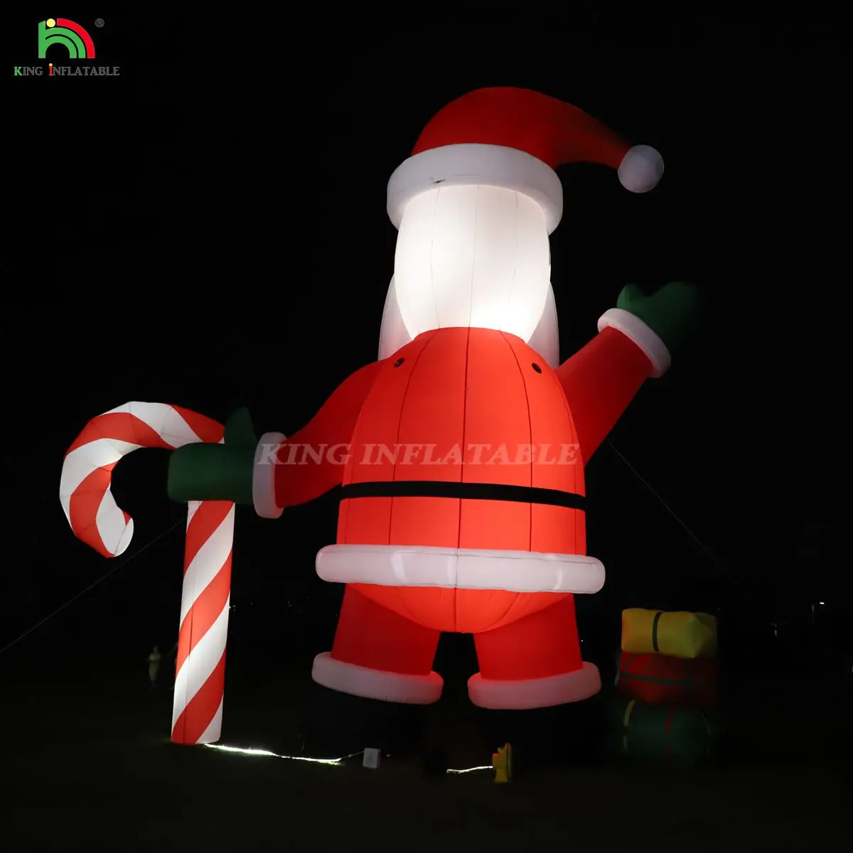 Glowing Inflatable Santa Claus Ornament 33ft Cartoon Giant with LED Lights for Christmas Garden Party Decor