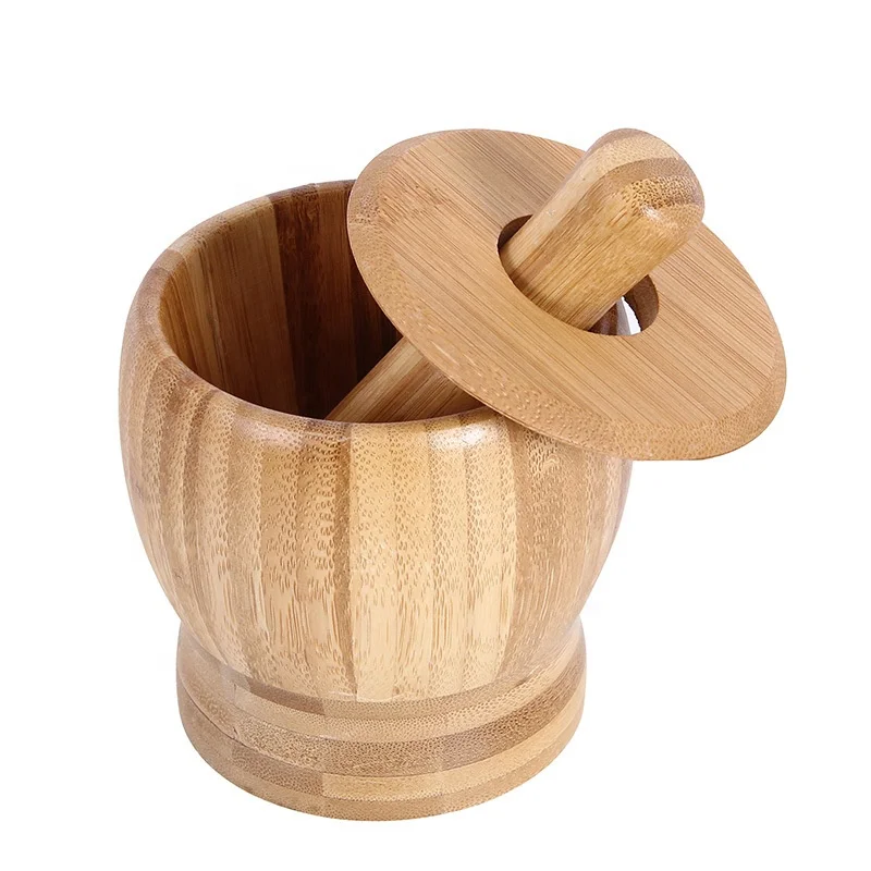
Wholesale Price Bamboo Material Solid Garlic Rammer Household Manual Garlic Stone Mortar Grinding Machine 