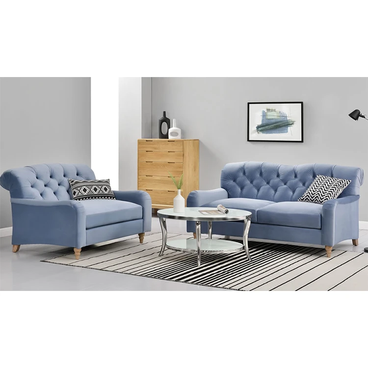 2021 Popular Home Furniture Fabric three seat modern chesterfield living room sectional sofa furniture