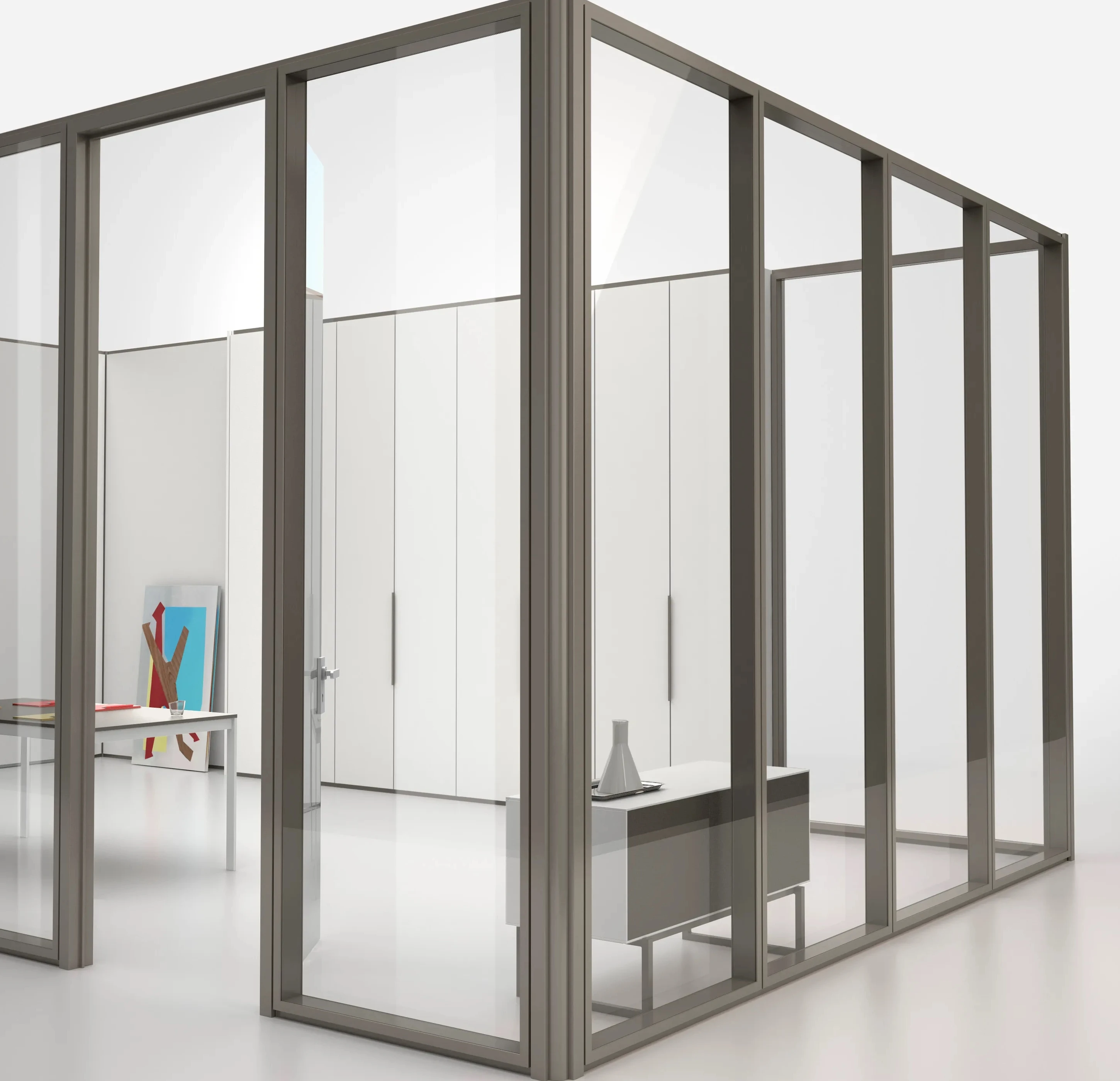 Glass Partition For Office Partitions Transparent Glass Wall Modern Office Glass Divider Design