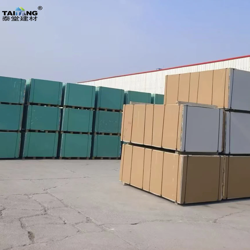 4X8Ft Customized Plain Plaster Drywall 12Mm Gypsum Board Waterproof Plasterboard Panel Astm Waterproof Sheetrock 1/2 4X12