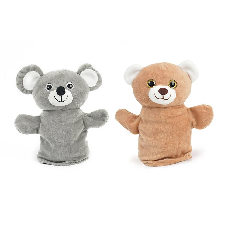 customized realistic mouse and bear animal plush hand puppets for kids