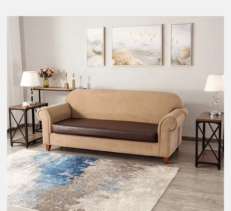 Sure Fit 3 Cushion Protective Brown Color Waterproof Sofa Slipcover Wholesale Strech Pu Sofa Spanx Cushion Cover for Home