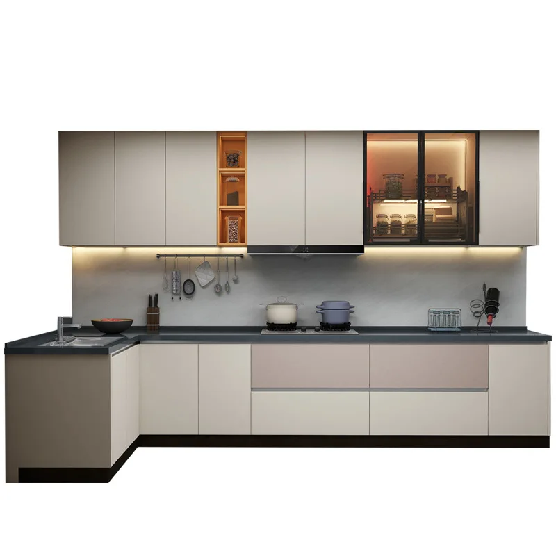 Made in China Professional Fully Customized Kitchen Cabinets With Lacquer Cabinets Complete Sets For Retail Export kitchen