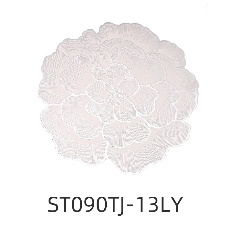 2024 Rose With Bottom PVC Placemat Non-Slip Coasters Flower Case Creative Decoration For Home Hotel Table