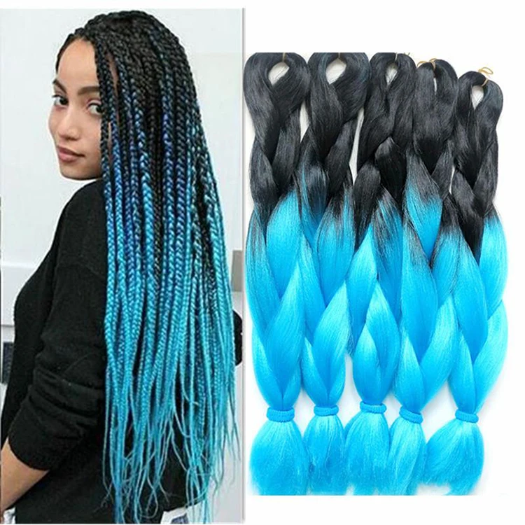 Jumbo Hair Braid Crochet Pre Stretched Heat Resistant Fiber 24 Inch For African Braided Synthetic Ombre Braiding Hair