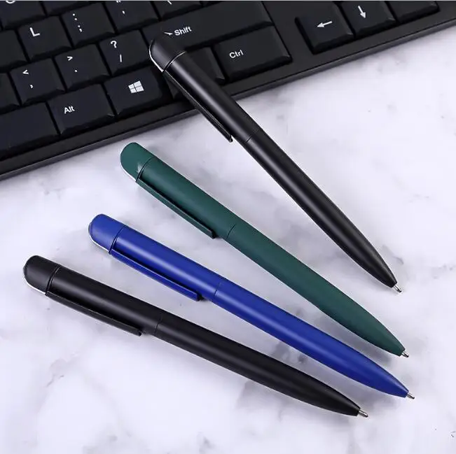 matte black metal ball pen, rubber finished pen