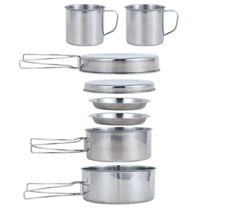 Environment Friendly Food-grade Material Camping Cookware Mess Kit Backpacking Cooking Set Outdoor Cook Gear