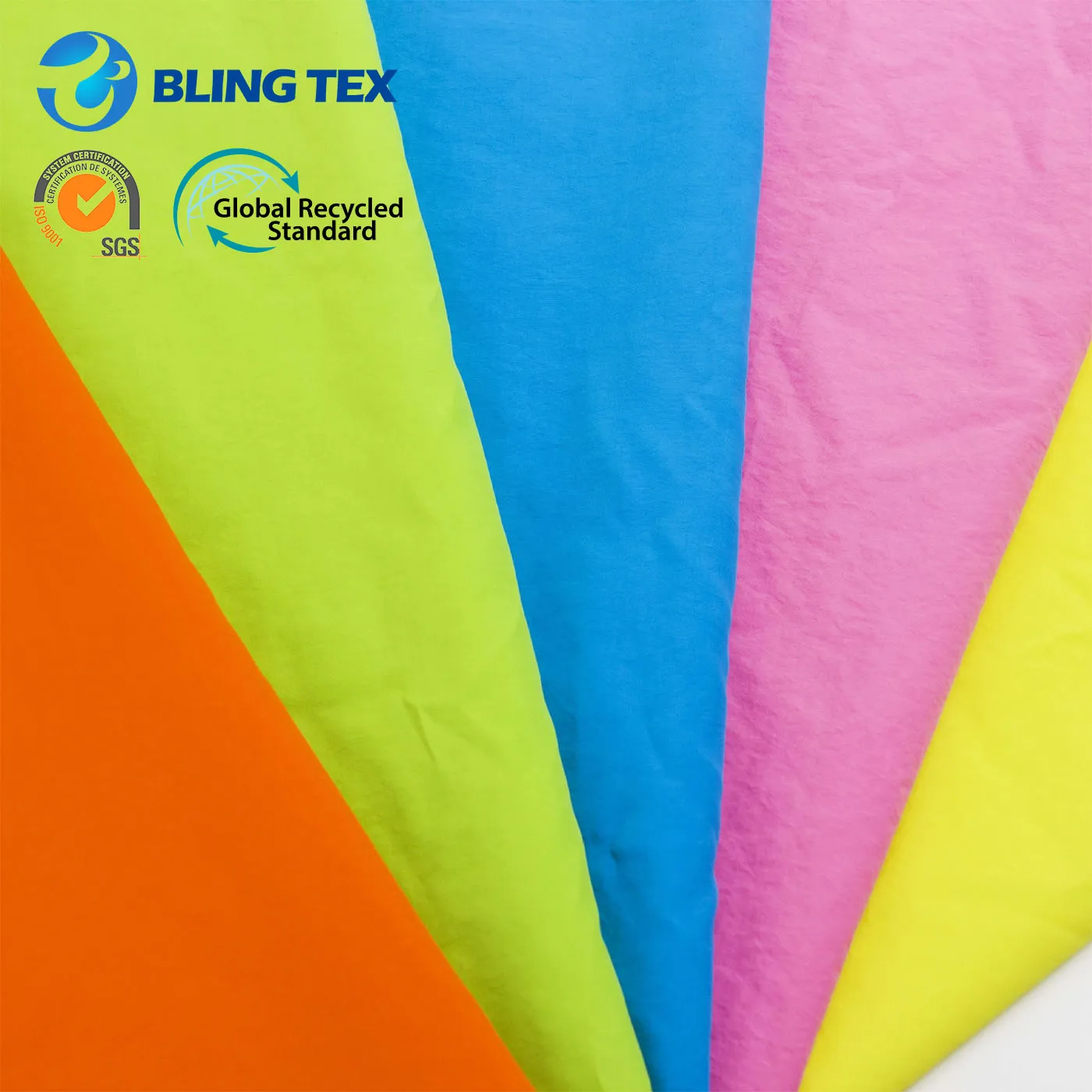 ripstop nylon fabric High grade  100%nylon  recycle wrinkle nylon outdoor fabric parachute bag fabric
