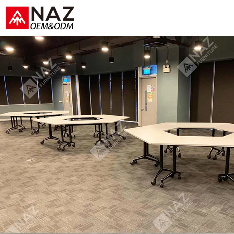 
20 Person flexible combine trapezoid modular conference tables 