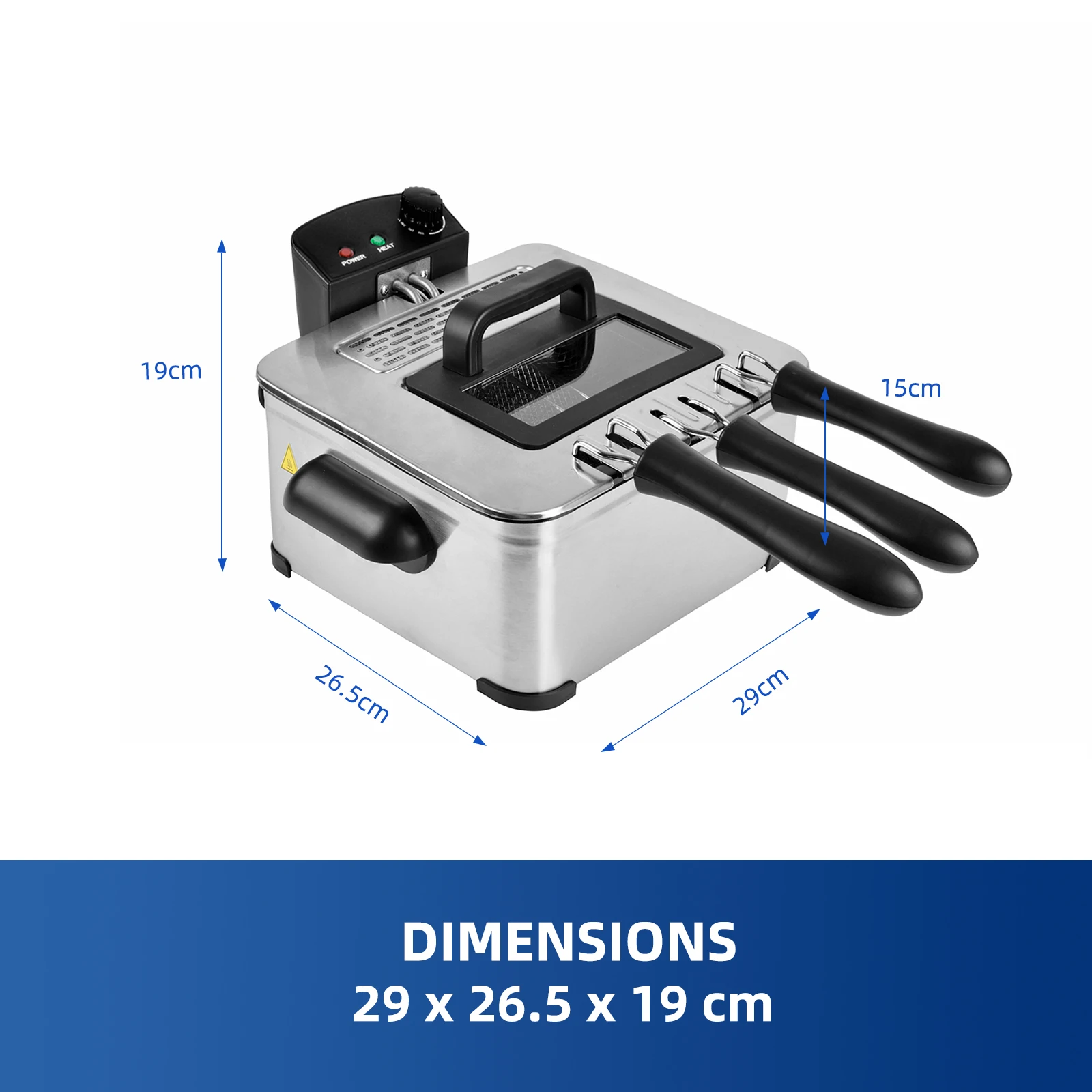 Electric professional 4 Liter temperature tabletop double tank stream stainless steel Deep Fat Fryers For Home