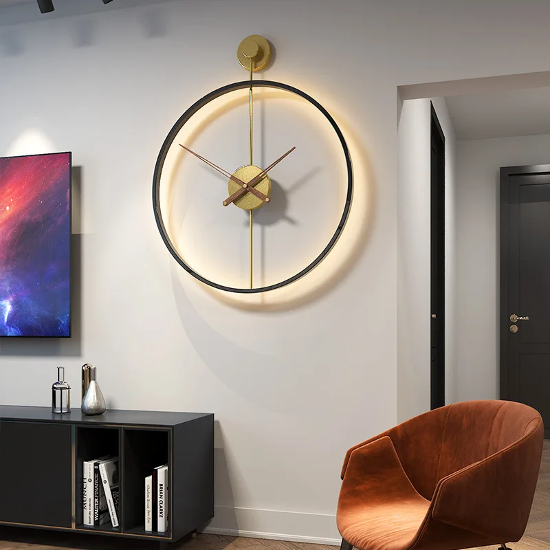 Indoor Rechargeable Living Room Bedroom Bedside Wall Sconce Nordic Round Luxury Hotel Wall Light Modern Clock Led Wall Lamps