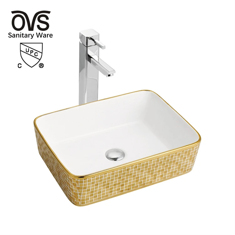 OVS cUPC North America High Quality Modern White Bathroom Sinks With Hand Art Designs Wash Basin