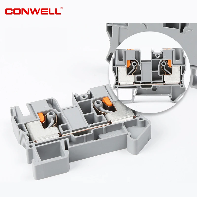 PT Series 2.5MM Spring Connection Screwless Din Rail Terminal Block PT2.5