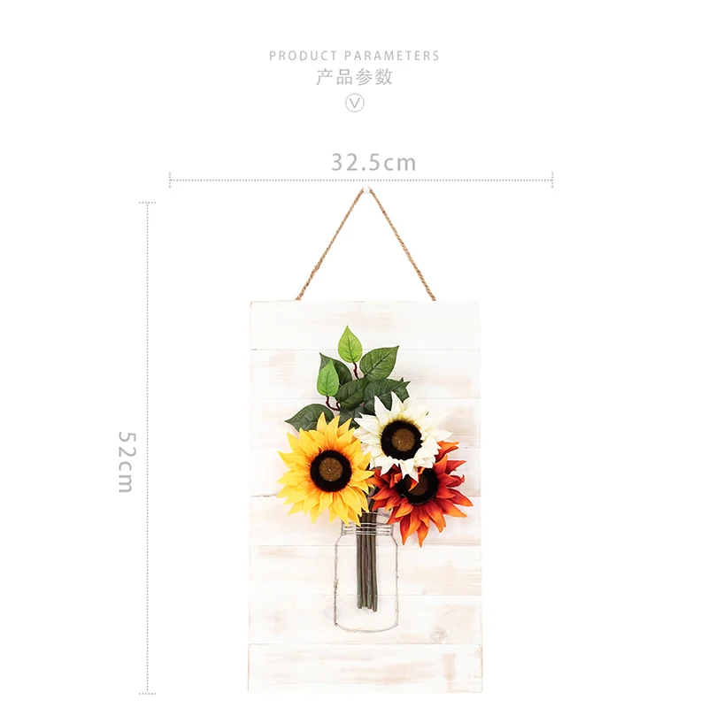 
2021 New Amazon Hot Sale Home Decor Sunflower Wooden Home Wall Painting Wall Hanging Decorative Painting 