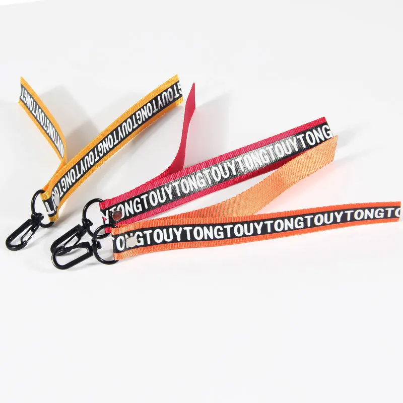 Custom Printed Mobile Phone Pantone Personalized Frame Silk Screen Shiny Nylon Lanyard