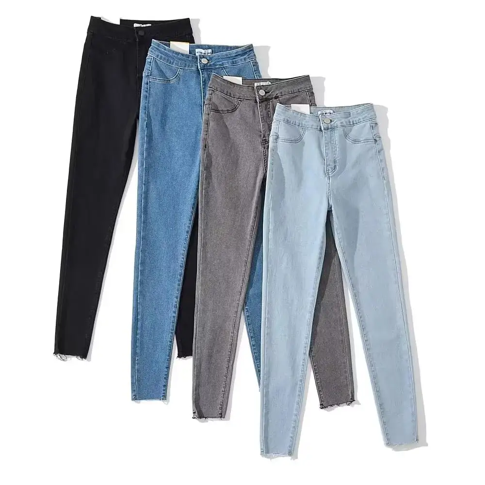 Buy Cheapest Custom European Fashion Female Denim Pants Women High Waist Skinny Jeans Best Price
