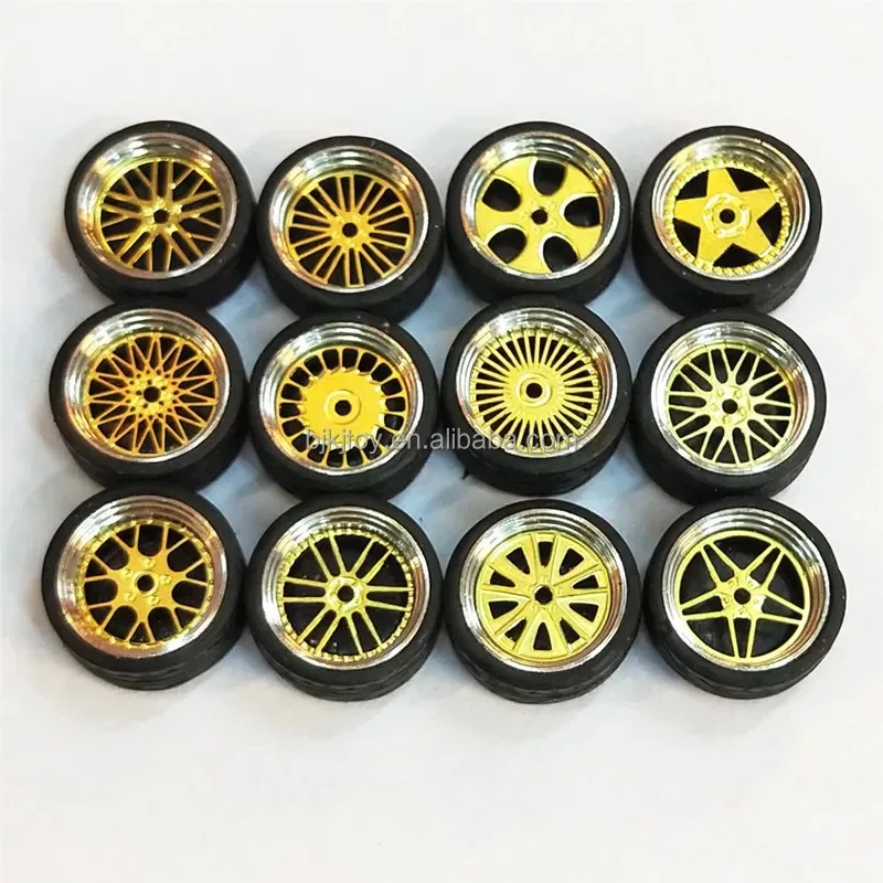 Wholesale 11mm 1/64 modified metal rubber tire for diecast toy car Rc car accessories parts