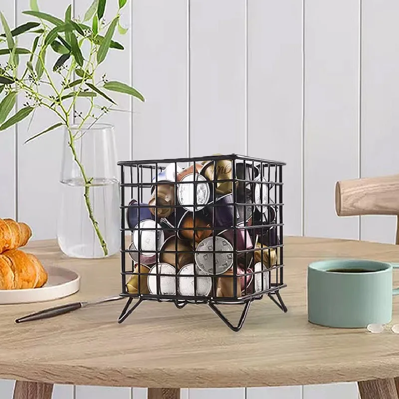 Nordic Metal Coffee Capsule Storage Basket