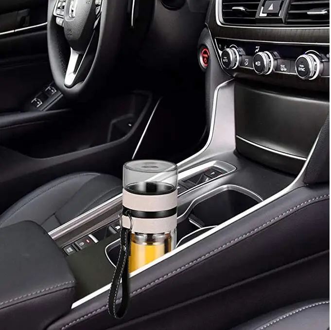 Glass Water Bottle Tea Infuser Bottle Double Wall Drinking Bottle