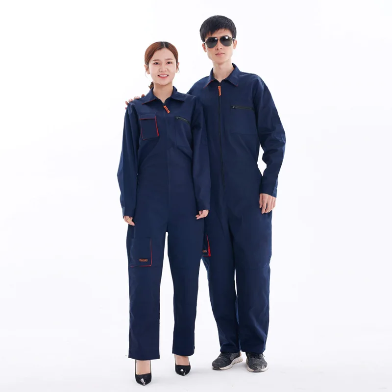 Thickened wear-resistant workshop clothing Large zipper pocket Workwear overalls set work Clothes Uniform Workwear