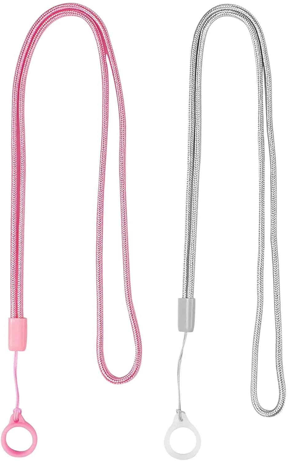 Wholesale Woven round polyester vape pod Lanyard with silicone ring for e-cigarette accessories