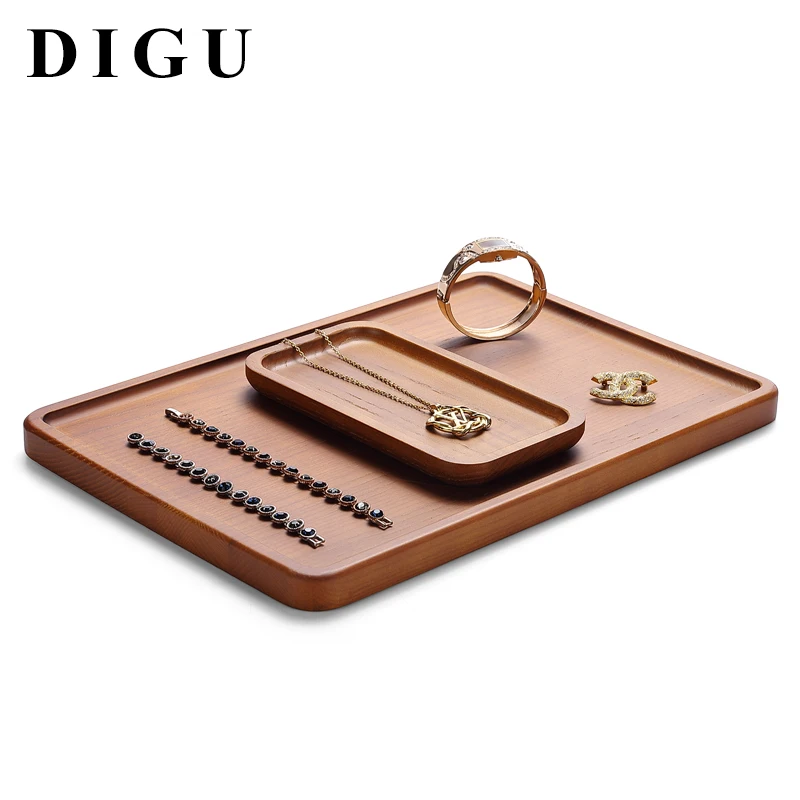 Digu solid wood jewelry display tray Ring necklace bracelet jewelry pallets watch tray jade articles storage tray