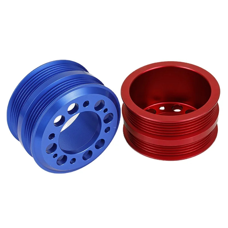 High quality CNC aluminum V flat belt pulley auto engine cooling fan pulley
