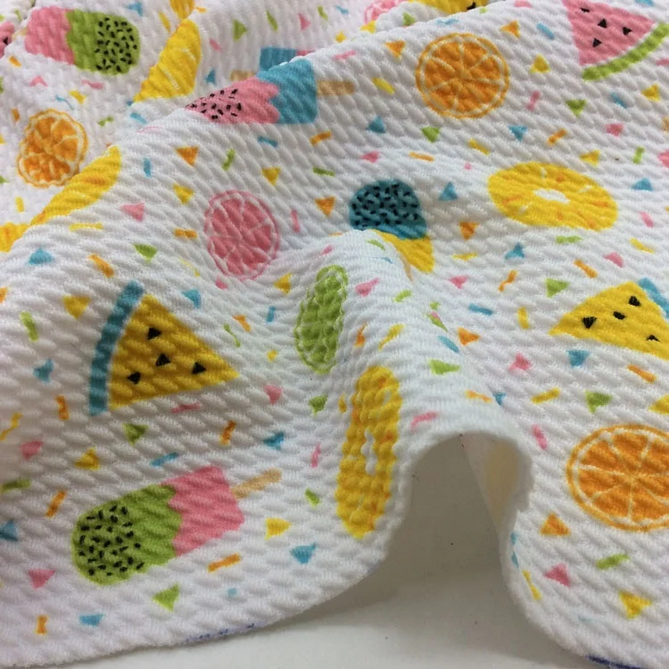 no MOQ custom knit polyester spandex digital print liverpool printing bullet  fabric for bows textile