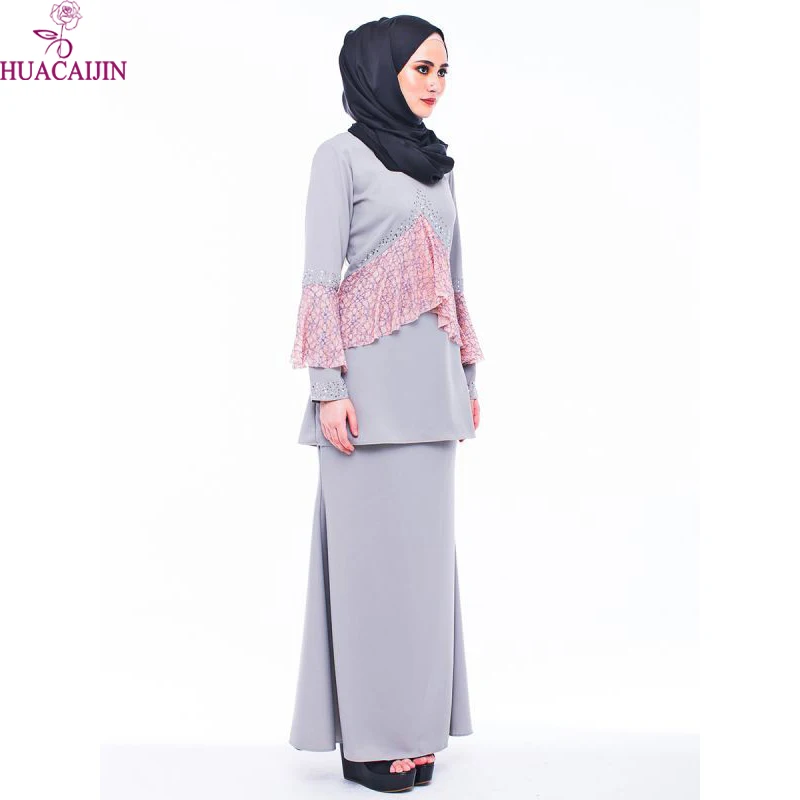 Fashion Design Lace Baju Kurung Elegant Hot Sell Pakistan Traditional Clothing Long Sleeve Fashion Baju Kebaya In Malaysia