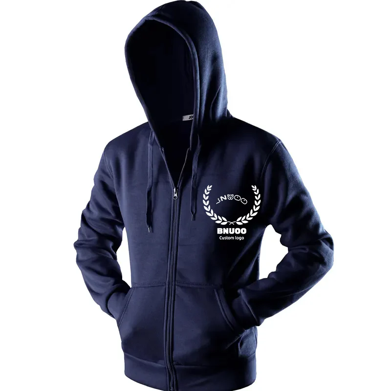 Wholesale Men Streetwear Zip Up Hoodie Custom Print Jacket Heavyweight 400gsm Hoodies