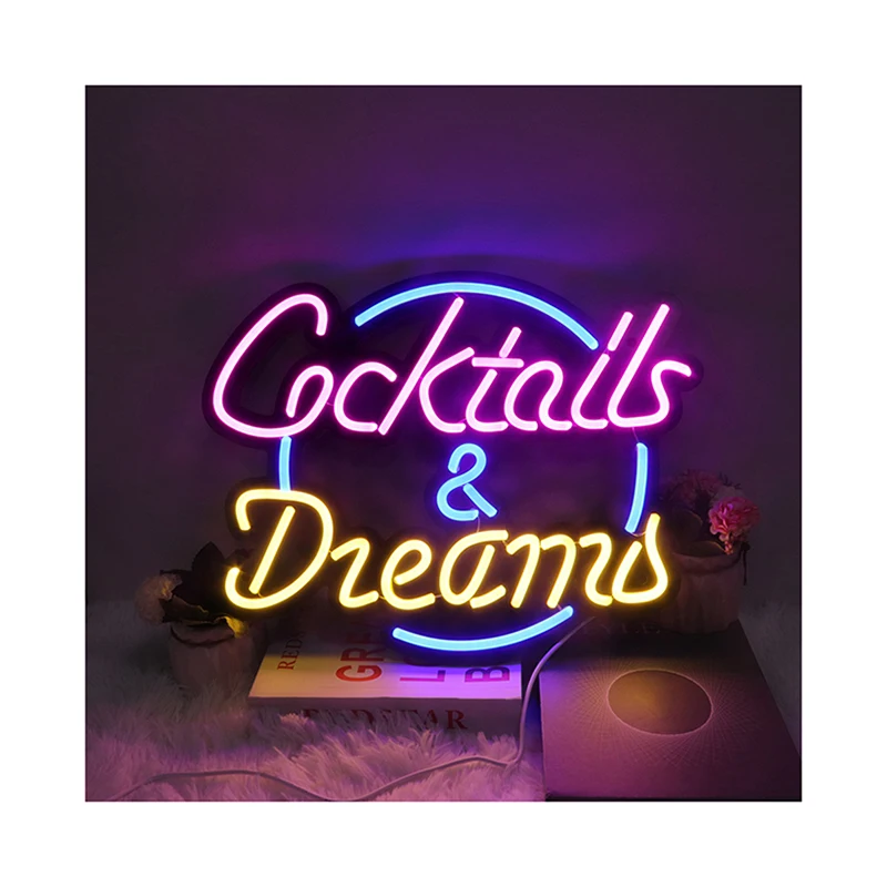Wall Art Cocktails&Dreams Neon Store Sign Led Sign Neon For Wall Bedroom