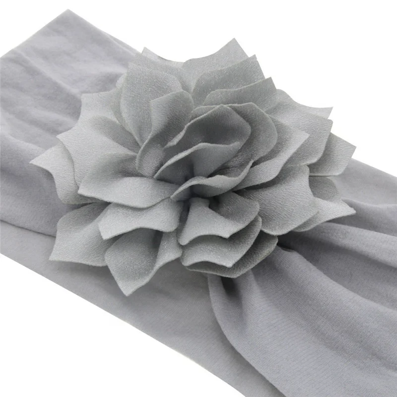Popular Soft Nylon Elastic Baby Headband With Large Flower Europe and the United States Hot Sale Hair Accessories
