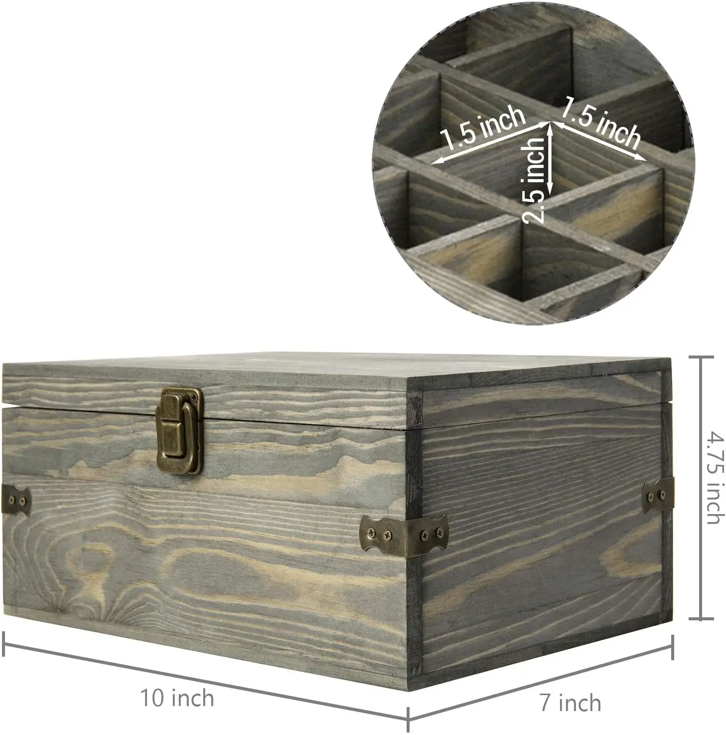 Customized Wooden Essential Oil Bottle Storage Box Vintage Gray Wood Roller Organizer Holder Display Case