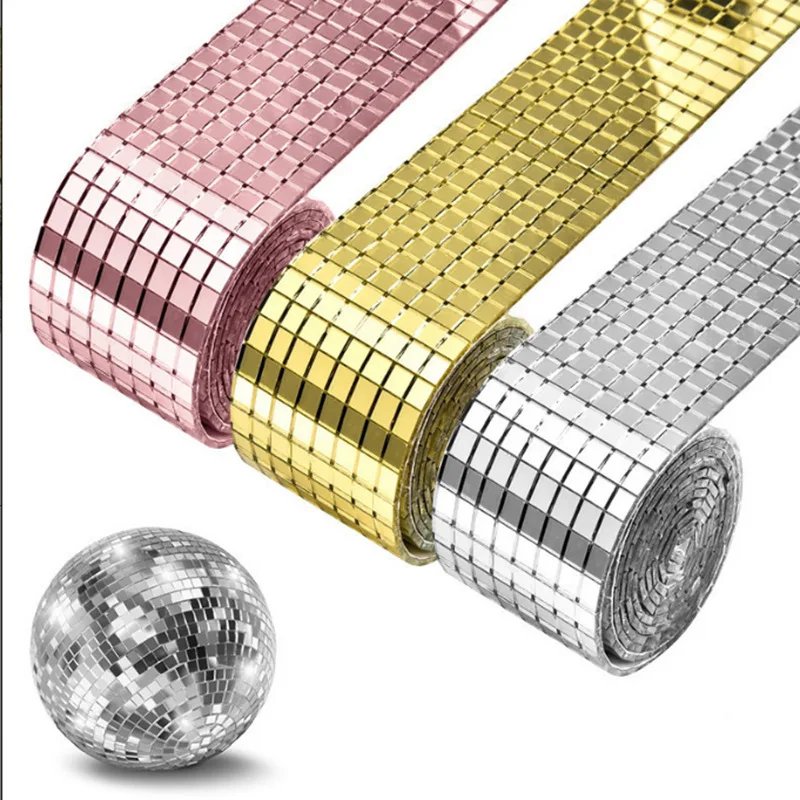 Square Glass Mirrors Mosaic Tiles Mirror Mosaic Stickers for Craft, DIY Indoor Decoration Disco Balls Tiles
