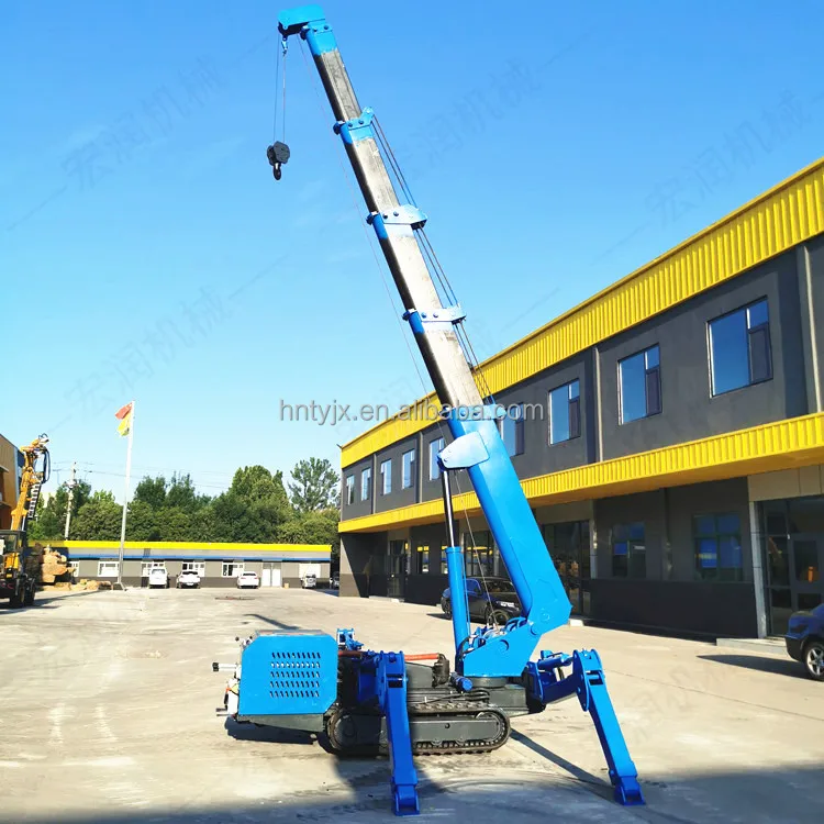360 Degree Hydraulic 9m 3 Tons Foldable Mini Spider Crawler Crane Hoist for Narrow Space