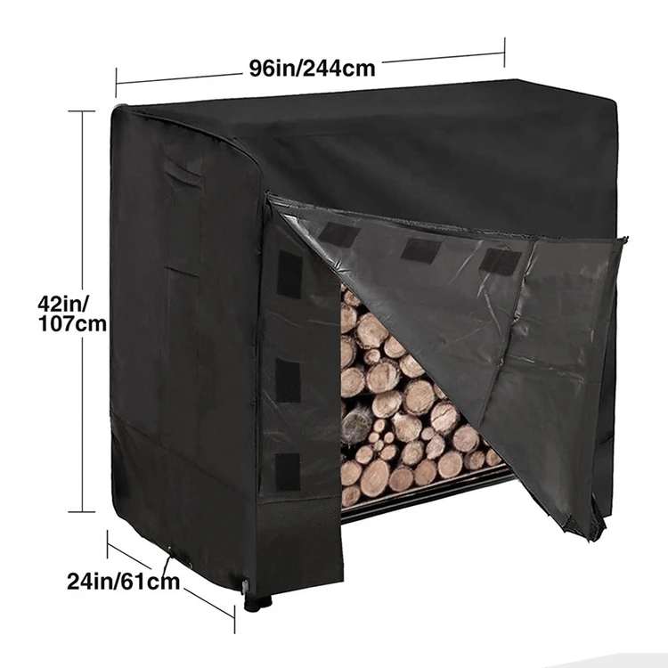 Low MOQ Heavy Duty Waterproof Moistureproof And Fireproof Patio Firewood Holder Log Rack Cover